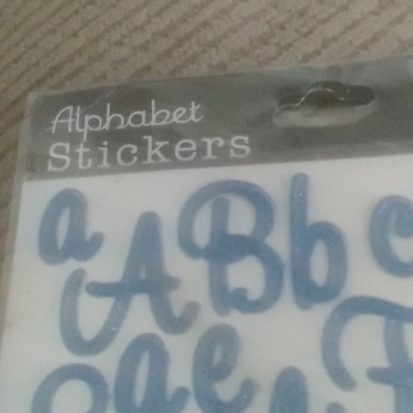 Blue glitter script alphabet stickers upper and lower case letters - Picture 3 of 5